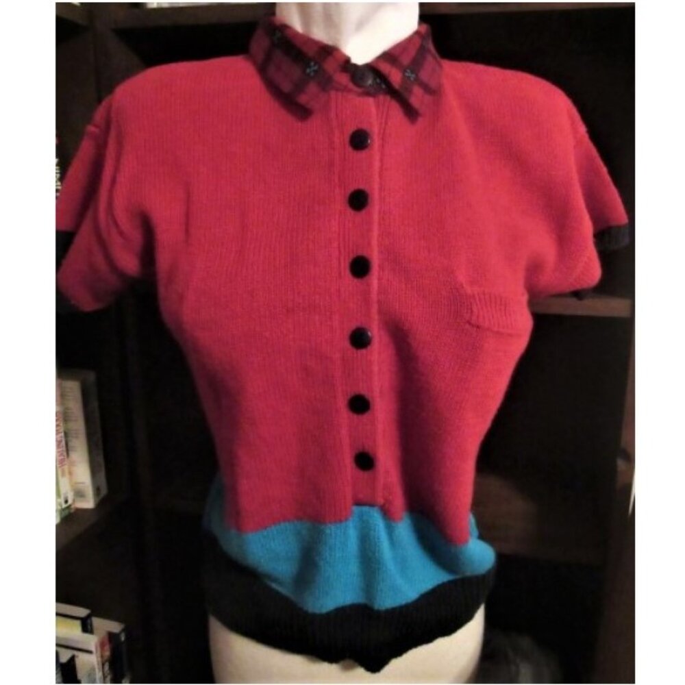 SOPHSTICATES PETITES red knit top Size P